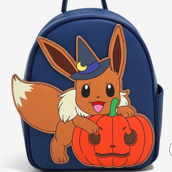 Bioworld Handbags - Pokémon Eevee Pumpkin Halloween Mini Backpack NWT IN HAND Bioworld